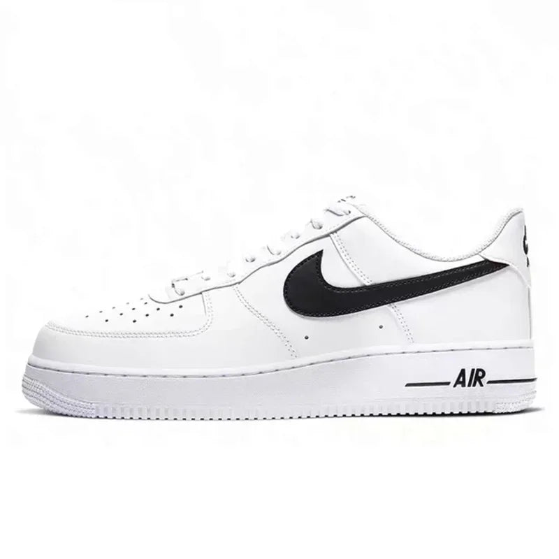 Nike-Air Force 1 Basses pour Femmes et Femmes, Chaussures de Skateboard Confortables, Unisexes, Blanc, Orange