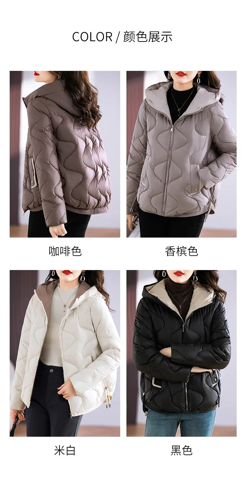 Winter Jacket Women 2023 New Outerwear Korean Clothes Women Coat Hooded Cotton Parkas Harajuku Ladies Quilted Coat Streetwear