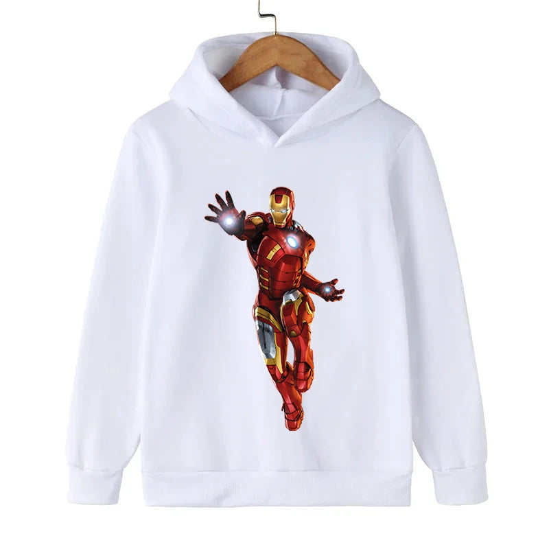 New Kids Spring Autumn Deadpool Hoodies Fashion Cartoon Printing Baby Boys Clothes Boys Casual Tops Sweatshirts 2-14Years Old