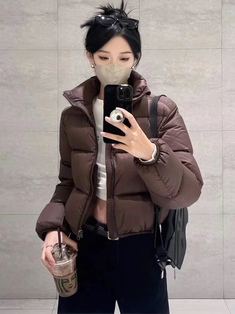 Ladies Fashion Winter Coats Girls Puffer Jacket Woman Casual Warm Outerwear Jackets Female Contrasting Colors Clothes VAJ609