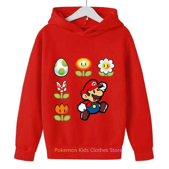 Fashion Children Game Super Mario Sweatshirt Baby Boys Girls Cartoon Pullovers Kids Autumn Clothes Mario bros Hoodies