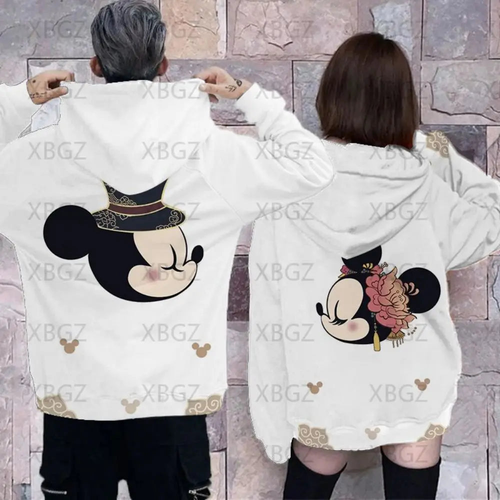 Women's Hoodies Couple Outfit Top Woman Minnie Mouse Y2k Disney Women Clothing Fashion Sweatshirts Mickey 2022 Men's Sweatshirt