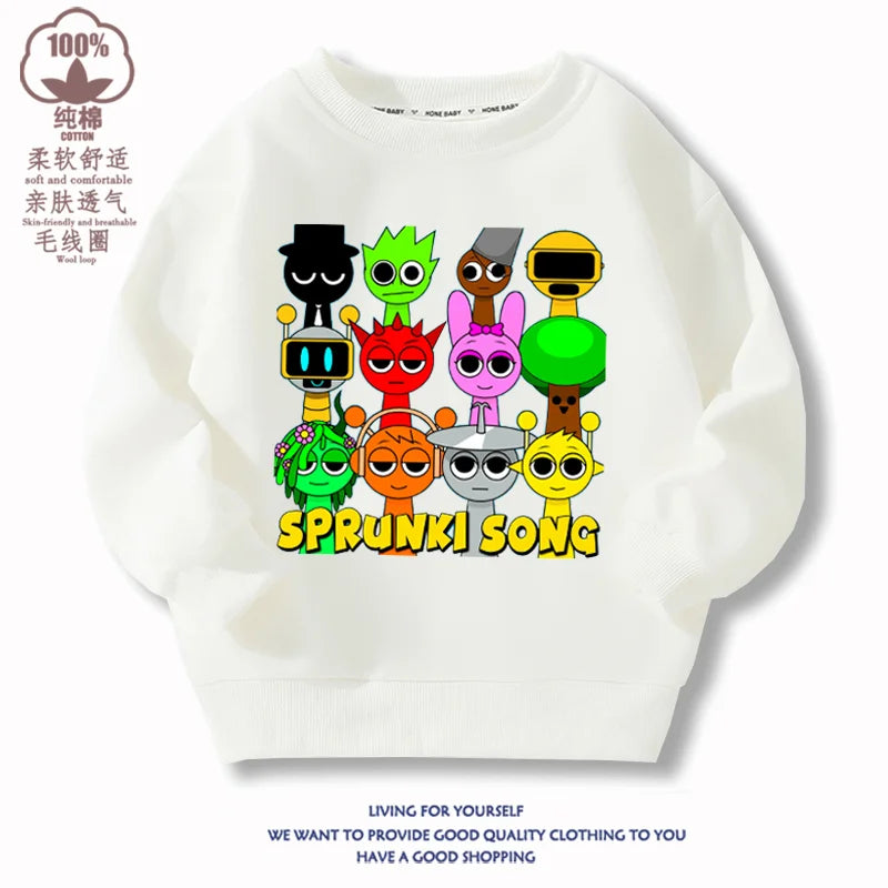 Sprunki Sweatshirt Incredibox Sprunki T Shirt Sweater Sprunki Cosplay Costume Pullover Tops Hoodie Y2K Cotton Clothes Gift