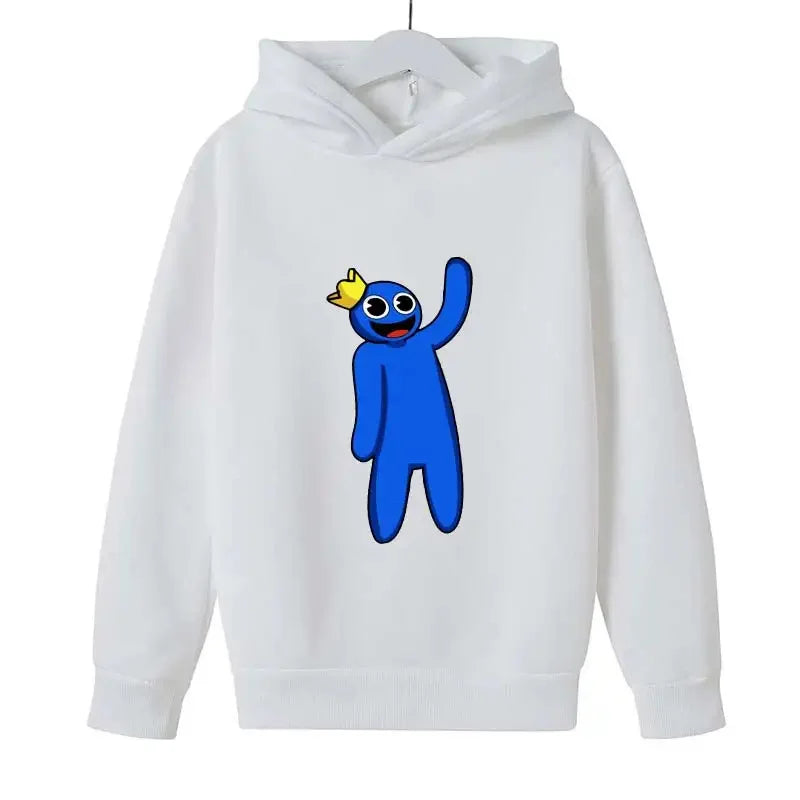 Efterår og vinter Rainbow Friends Hættetrøje Børn Drenge Tøj Børneoverdele Casual Cartoon Print Varme jakker Piger Lang Sle