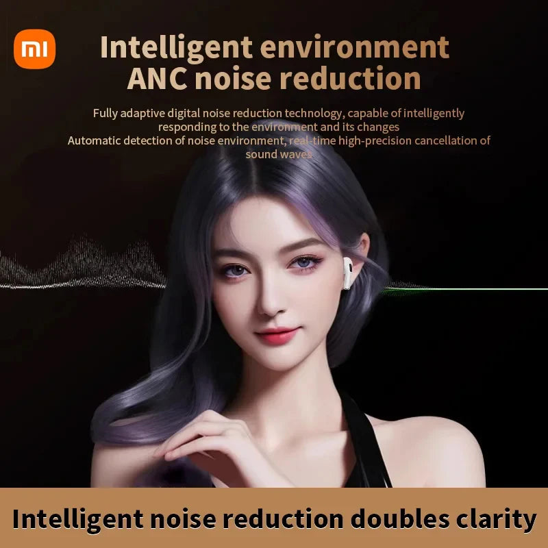 Xiaomi Touch Screen ANC Wireless Headset TWS Noise Cancelling Earbud Bluetooth Headphone  Support APP Long Battery life