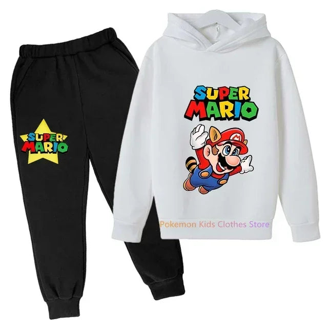 New Game Super Mario bros Set Kids Sweatshirt Children Jacket Boy Girl Clothes Spring Autumn Hoodie 3-14 years old Sweater Sales