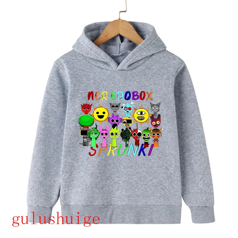 Sprunki Hoodie Fashion Kids Incredibox Hoodies Warm Sweatshirts Children's Winter Soft Clothing Cartoon Hoodie