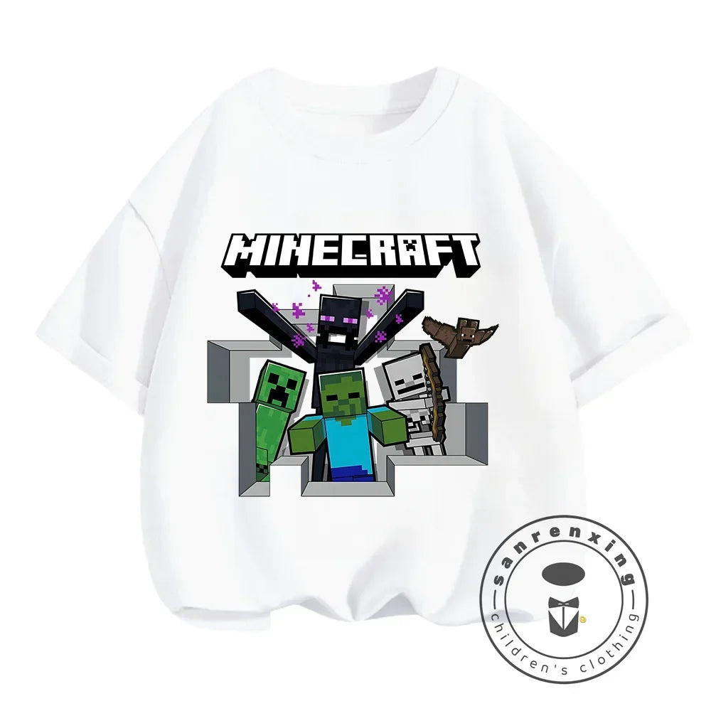 Short Sleeve Children Top Shirts Children's Boy's Minecraft CatNap Clothing Tops Baby Boys Clothing Child -shir T Shirt