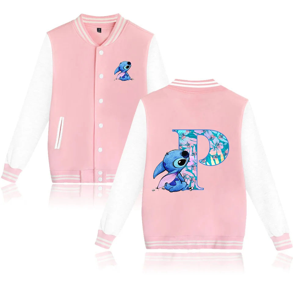 Lilo Stitch Varsity Baseball Bomber Jacket Men Women Hip Hop Harajuku Jackets Kids Boys Girls Single College Coats