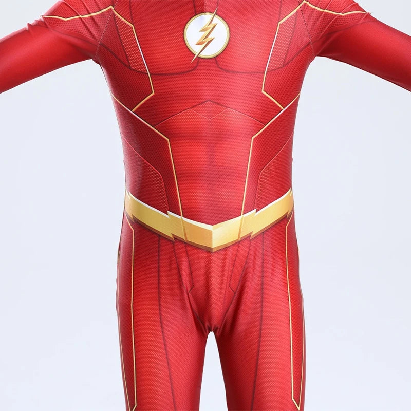 MINISO Børn Voksen Superhelte Flash Man Cosplay Kostume Bodysuit Mask Flash Man Jumpsuit Halloween Carnival Party Kostumer