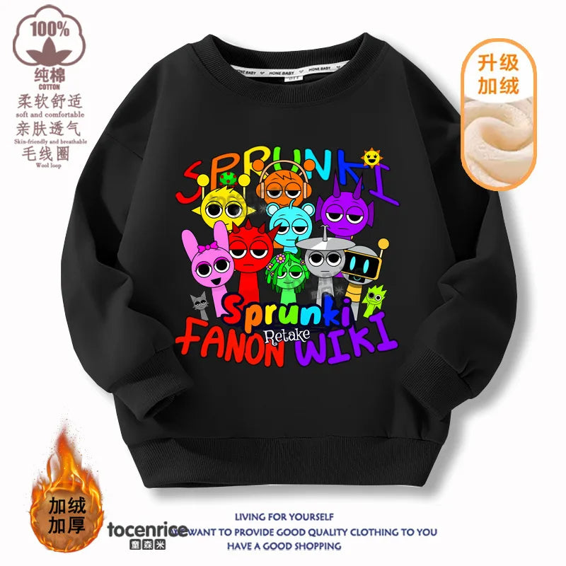 Sprunki Hoodie Clothes For Kids Incredibox Hoodies Sweatshirt Winter Hoodies Soft Cotton Sweatshirt Hoodie keep Warm Hoodie