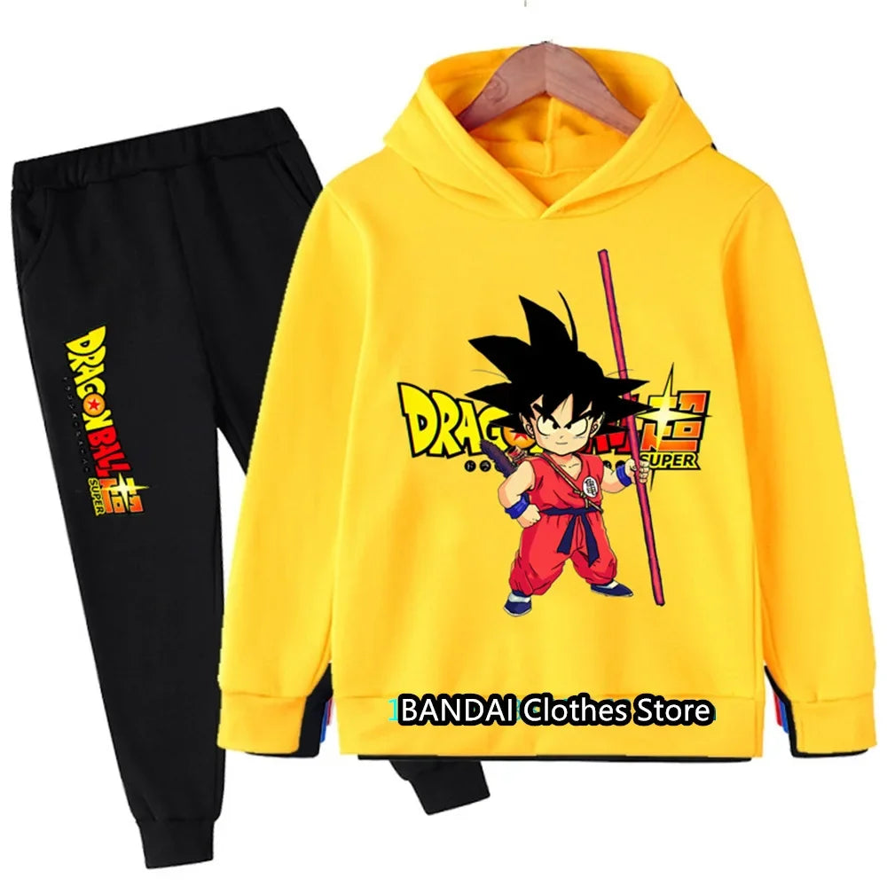 2024 New Dragonball Son-Goku Hoodies Boys Hoodies Kids Clothes Set Pullover Tracksuit Jogging Girls Sweatshirts Set 2 Pieces