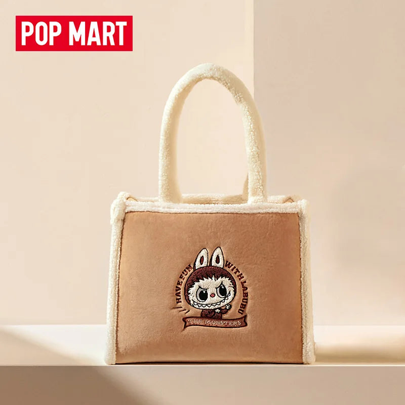 Authentic Popmart Bubble Mart Bag Classic Series Labubu Plush Tote Bag Brown Cute Trendy Surrounding Girl Birthday Gift