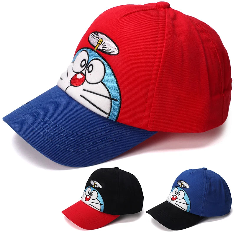 Doraemon Anime Cartoon Children Sun Hat Figure Embroidery Kids Baseball Cap For Boy Girl Spring Summer Cute Peaked Cap Gift