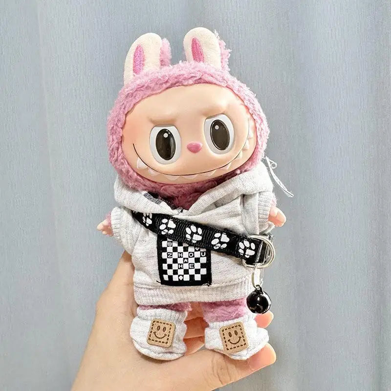 17cm Mini Plush Doll'S Clothes Outfit Accessories For Korea Kpop Exo Labubu Idol Dolls Couple College Street Sweater Clothing