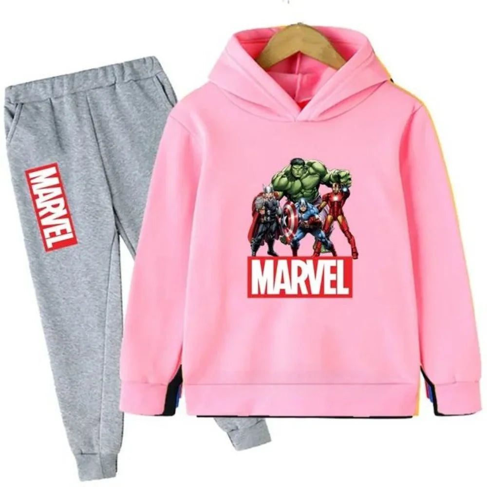 Kids Cartoon Green Giant Super Hero Superstar Boys Girls Spring/Autumn Clothing Children's Fashion Hoodie Pants Set 2-14 Years