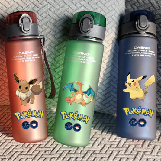 Pokemon vandflaske 560 ml Pikachu Eevee bærbart plastik vandglas Pokemon voksen børn høj kapacitet Sports Anime vandkop