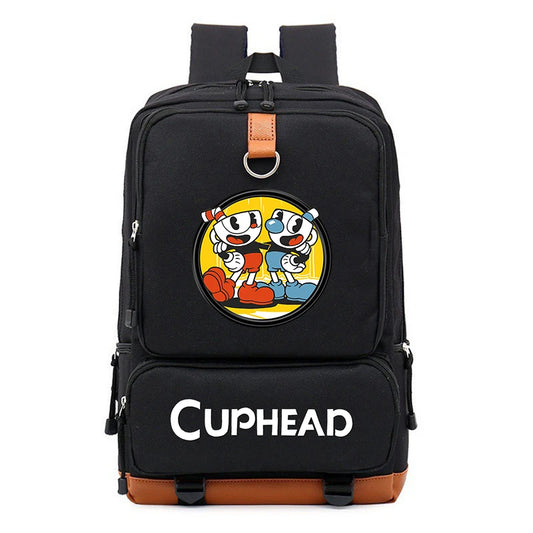 Cuphead Game Mugman Backpack For Boys Girls Travel Shoulder Backpack Men Women Large Capacity Daily Bookbag Mochila