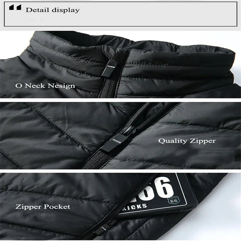 9/13Areas Heated Vest Men Women Heated Jacket Winter Usb Heating Vest Self Heating Thermal Vest Heating Down Jacket Warmte Vest