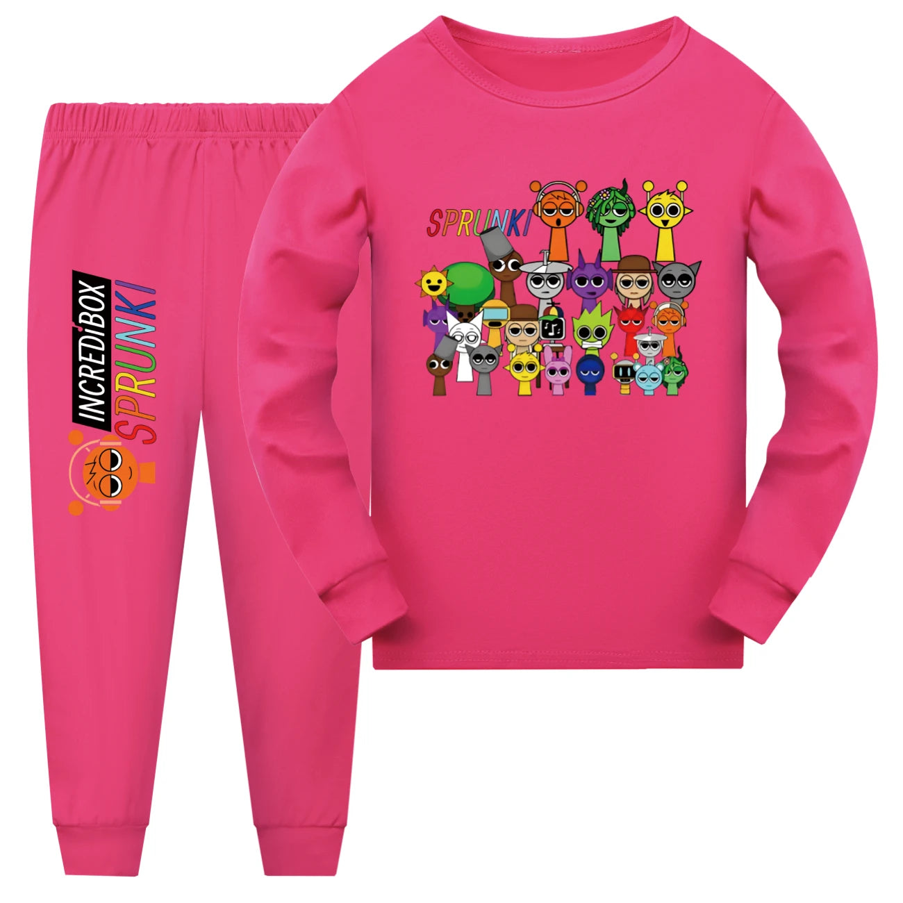 Boys Girls Long Sleeve Pajamas Sets Sprunki Pyjamas Suits Children's Incredibox Sleepwear Teenager Homewear Pijamas4014