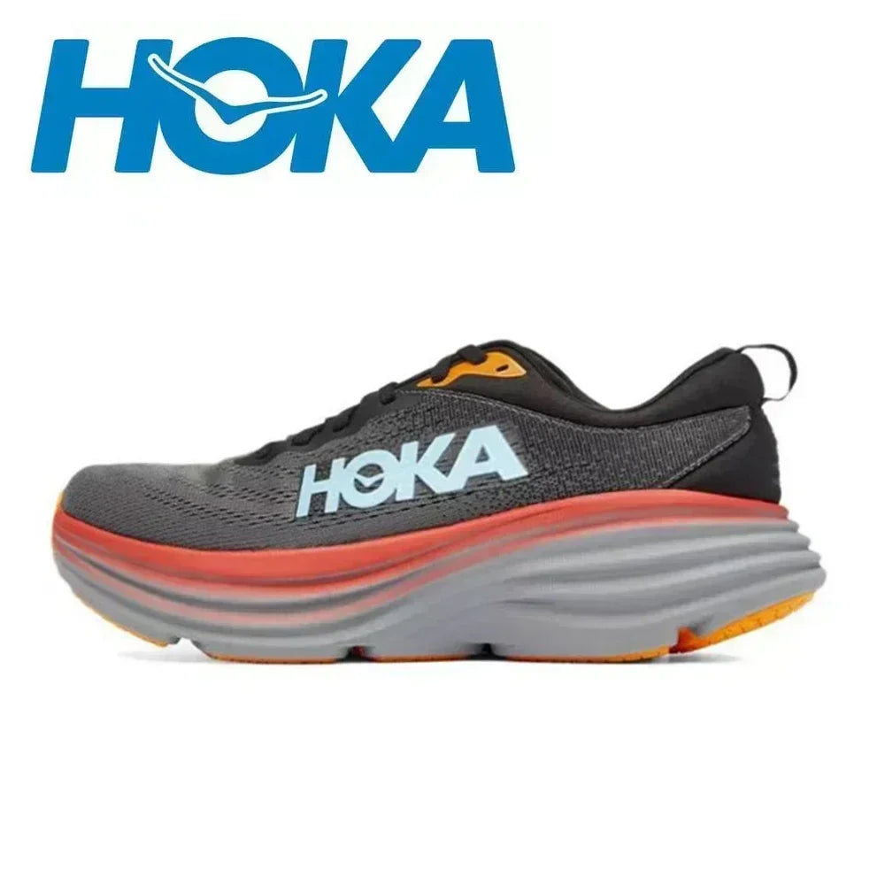 HOKA  Bondi 8 Lightweight Jogging Outdoor Running Shoes Marathon Trail Cushioning Shoes Elastic Womens Men