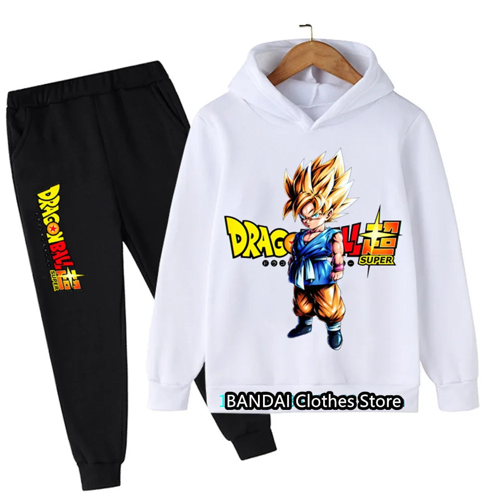 New Boys Girls Clothes Dragonball Hoodie Set Kids 2pcs Spring Autumn Toddler Girls Cartoon Hooded +pants Tracksuit Goku Clothing