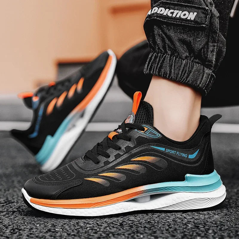 Casual Shoes Fashion Running Shoes Men Flame Printed Sneakers Lightweight