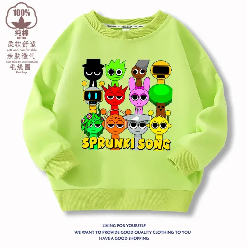 Sprunki Sweatshirt Incredibox Sprunki T Shirt Sweater Sprunki Cosplay Costume Pullover Tops Hoodie Y2K Cotton Clothes Gift