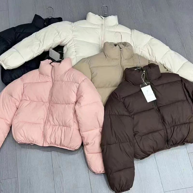 Ladies Fashion Winter Coats Girls Puffer Jacket Woman Casual Warm Outerwear Jackets Female Contrasting Colors Clothes VAJ609