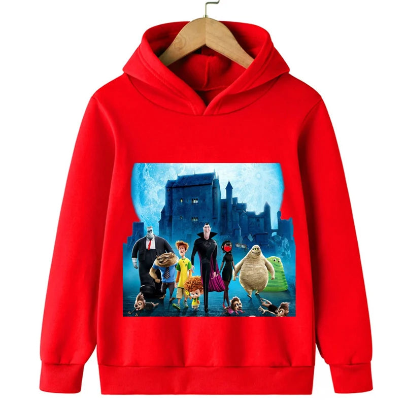 Hotel Transylvania Cartoon 2-14 Years Old Kids Boys Hoodies Sweatshirts For Autumn Coats Teenager Boy Clothes Kid Girls Tops