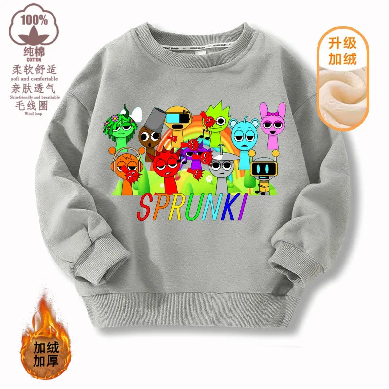 Sprunki Hoodie Clothes For Kids Incredibox Hoodies Sweatshirt Winter Hoodies Soft Cotton Sweatshirt Hoodie keep Warm Hoodie