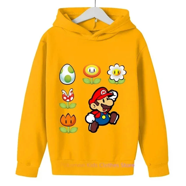 Fashion Children Game Super Mario Sweatshirt Baby Boys Girls Cartoon Pullovers Kids Autumn Clothes Mario bros Hoodies