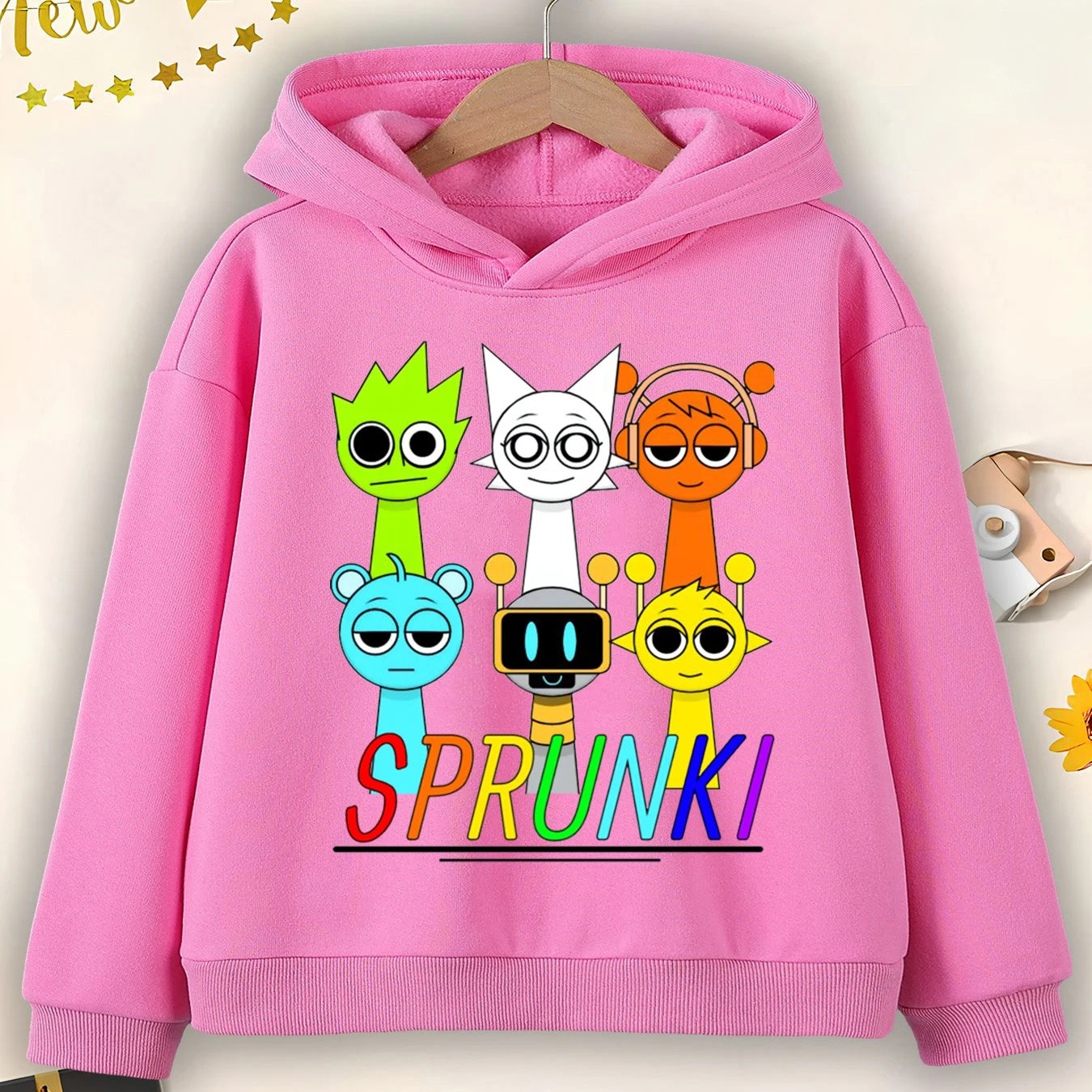 Hot Game Sprunki Print Kids Hoodies Harajuku Girls Boys Sweatshirts Autumn Pullovers Sprunki Incredibox Hooded Tops Casual Coats