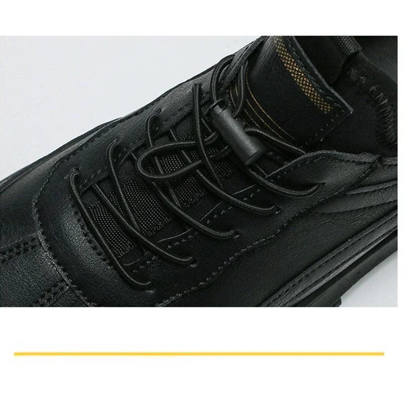 Band Leather Shoes for Men Brand Casual Shoes Men Leather Shoes Soft Flat Business Man Footwear 2023 Elastic Shoe Mouth Sneakers