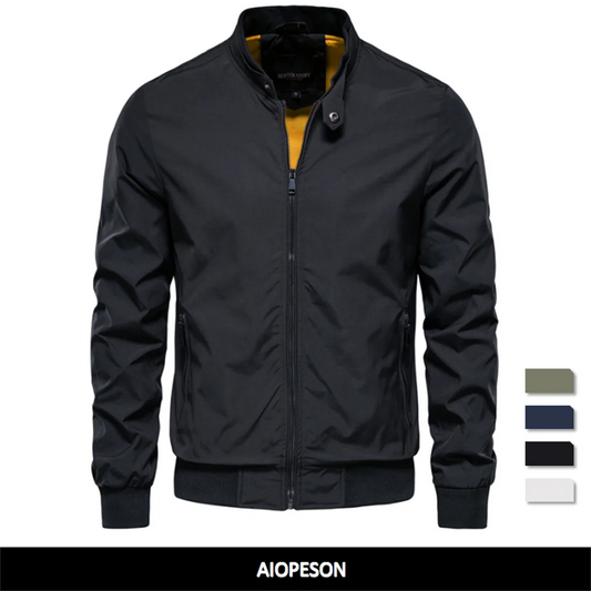 AIOPESON Solid Color Baseball Jacket Men Casual Stand Collar Bomber Mens Jackets Autumn High Quality Slim Fit Jackets for Men