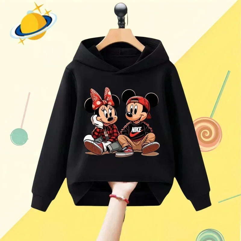 Mickey Minnie Mickey Mouse kids hoodie Disney Boys Girls Street wear sports long sleeved casual hoodie baby clothing Kawaii