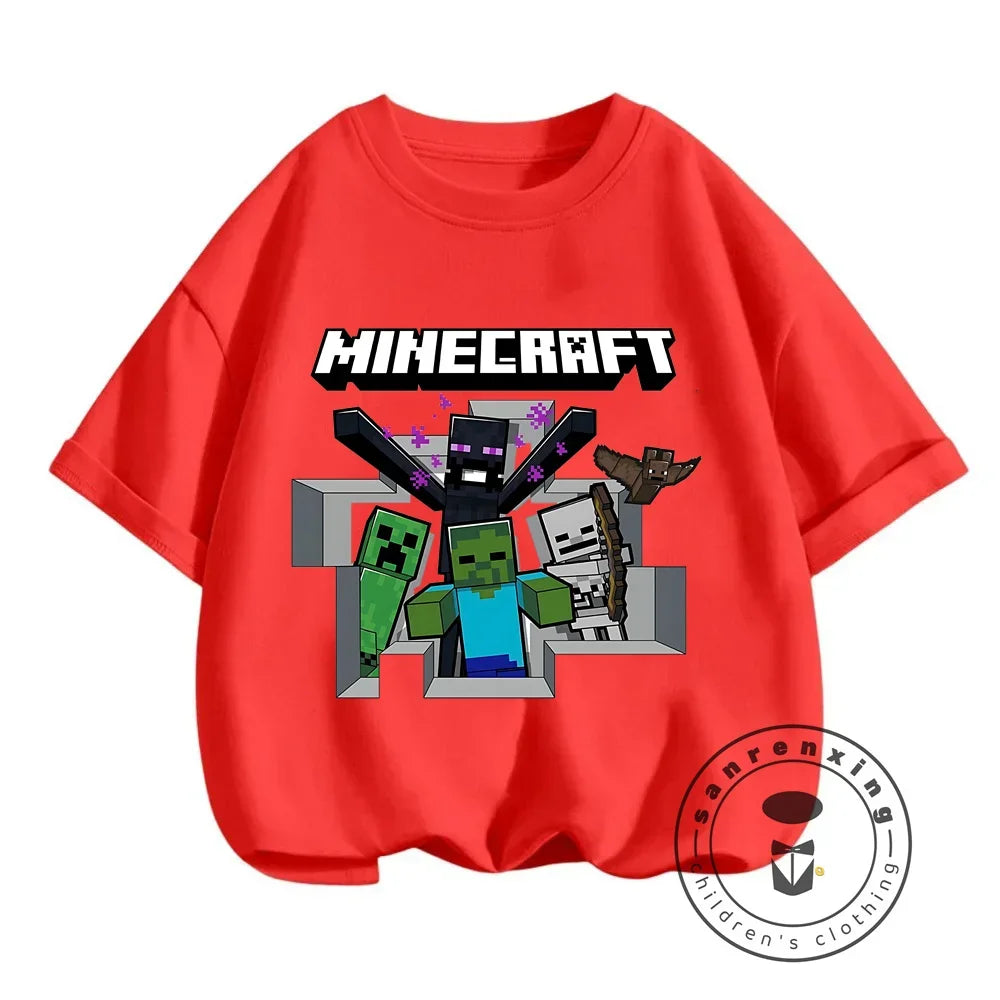 Short Sleeve Children Top Shirts Children's Boy's Minecraft CatNap Clothing Tops Baby Boys Clothing Child -shir T Shirt