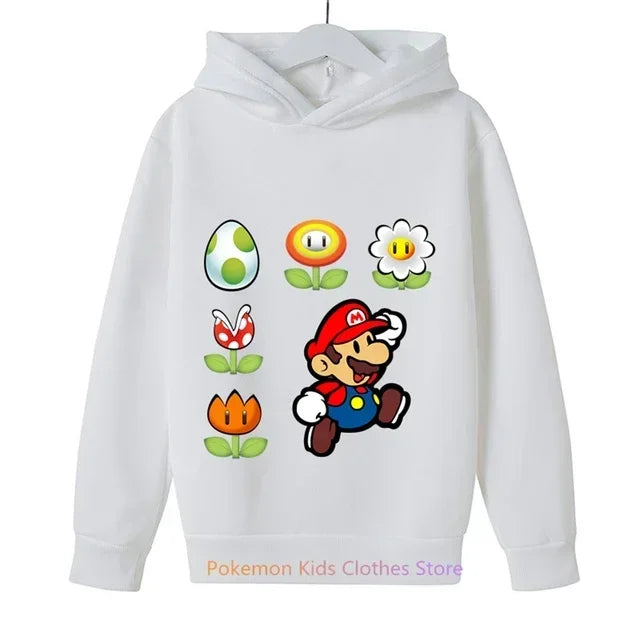 Fashion Children Game Super Mario Sweatshirt Baby Boys Girls Cartoon Pullovers Kids Autumn Clothes Mario bros Hoodies