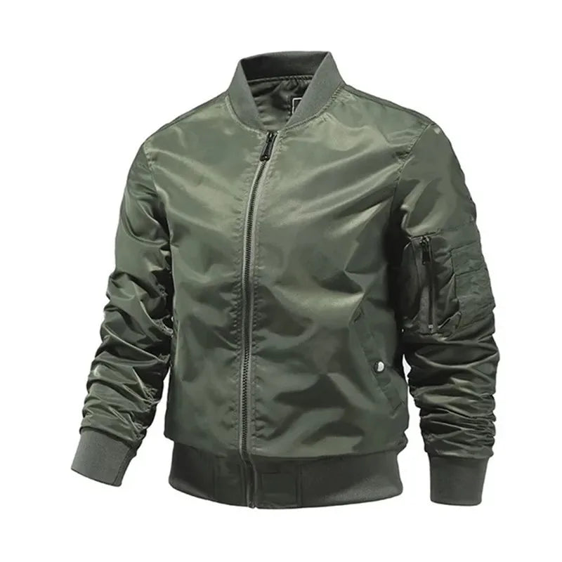 Spring and Autumn Men's Baseball Stand Neck Jacket Casual Coat Men's Windproof Flying Jacket