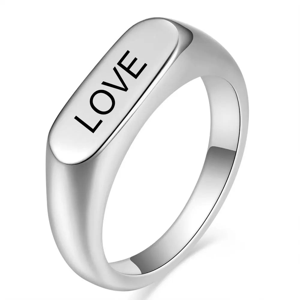 New Stainless Steel Special Engraved Letter Faith HOPE LOVE Rings for Women Couple Ring Engagement Jewelry