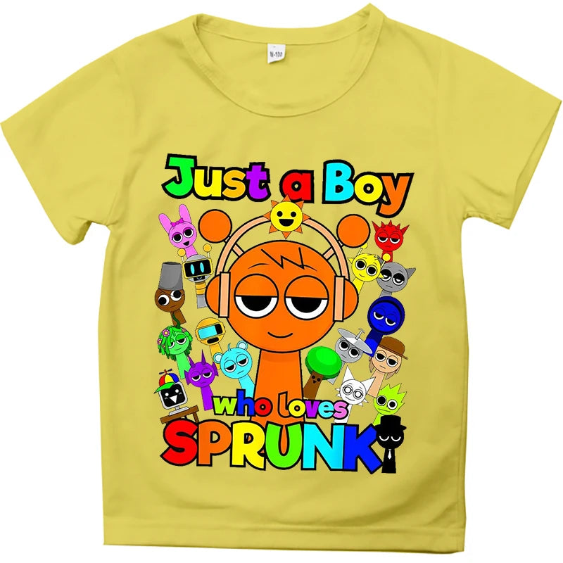 Kids T Shirts Game Sprunki Incredibox Cartoon Print Boys T shirt Summer Casual Short Sleeve Baby Girls Clothes Children Tee Tops