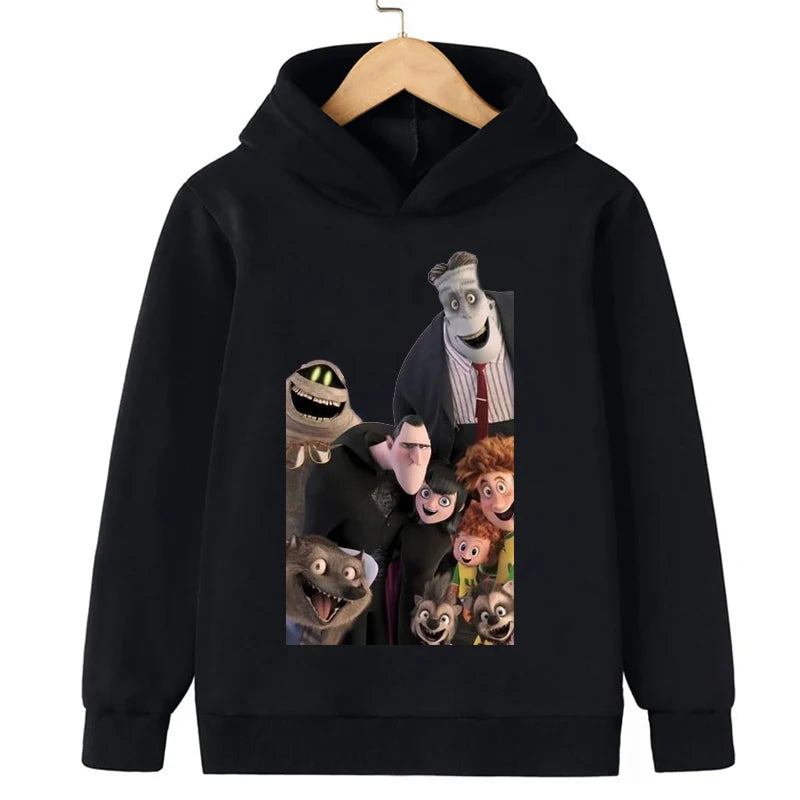 Hotel Transylvania Cartoon 2-14 Years Old Kids Boys Hoodies Sweatshirts For Autumn Coats Teenager Boy Clothes Kid Girls Tops