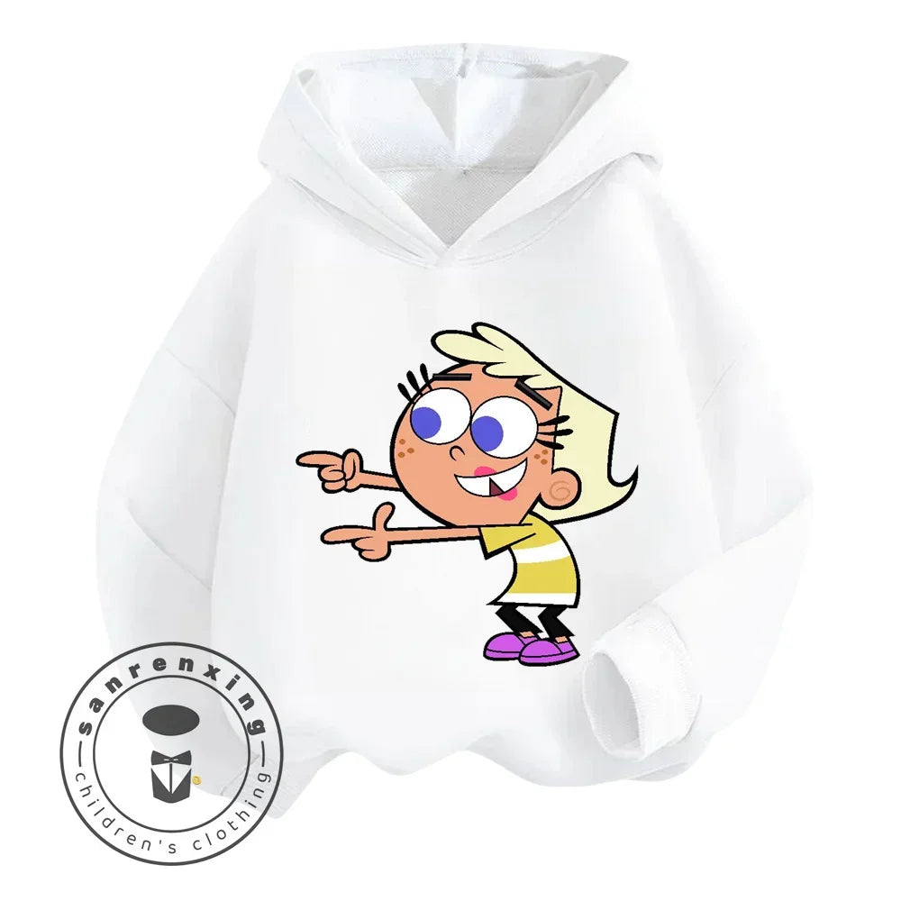 Cartoon The Fairly OddParents Baby Girl Boy Long Sleeve Pullover Sports Boy Girl Autumn Winter Children's Sweatshirt 1-16Y