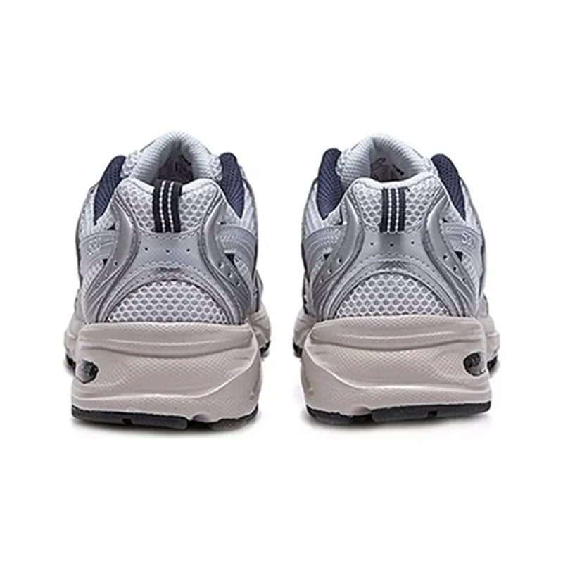 New Balance NB530 Comfort Fabric Faux Leather Breathable Low-Top Men's and Women's Running Shoes Grey Silver Unisex MR530KA