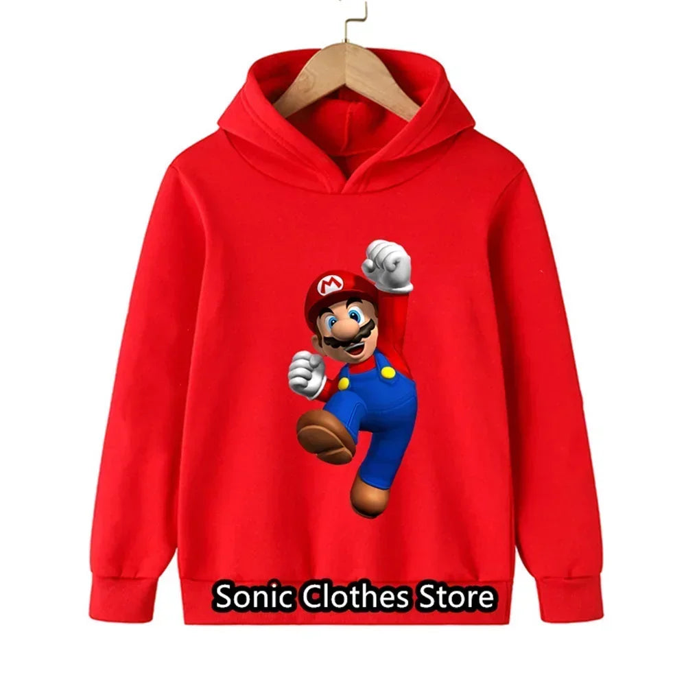 Children Super Sonic Hoodie Kids Sweashirt Boys Long Sleeve Game Clothes Harajuku Baby Cartoon Spring Autumn Narutoes Tops