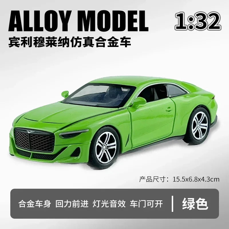 1: 32 Bentley Mullena sports car with sound and light feedback toy car model decorations collection gifts