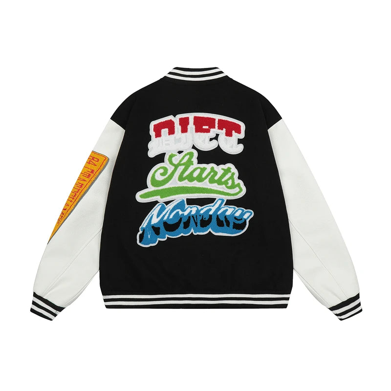 Star Vintage High Quality Embroidered Pilot Jacket Oversize Baseball Jacket High Street Heavyweight Top High Street Clothing