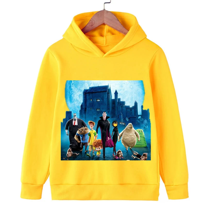 Hotel Transylvania Cartoon 2-14 Years Old Kids Boys Hoodies Sweatshirts For Autumn Coats Teenager Boy Clothes Kid Girls Tops