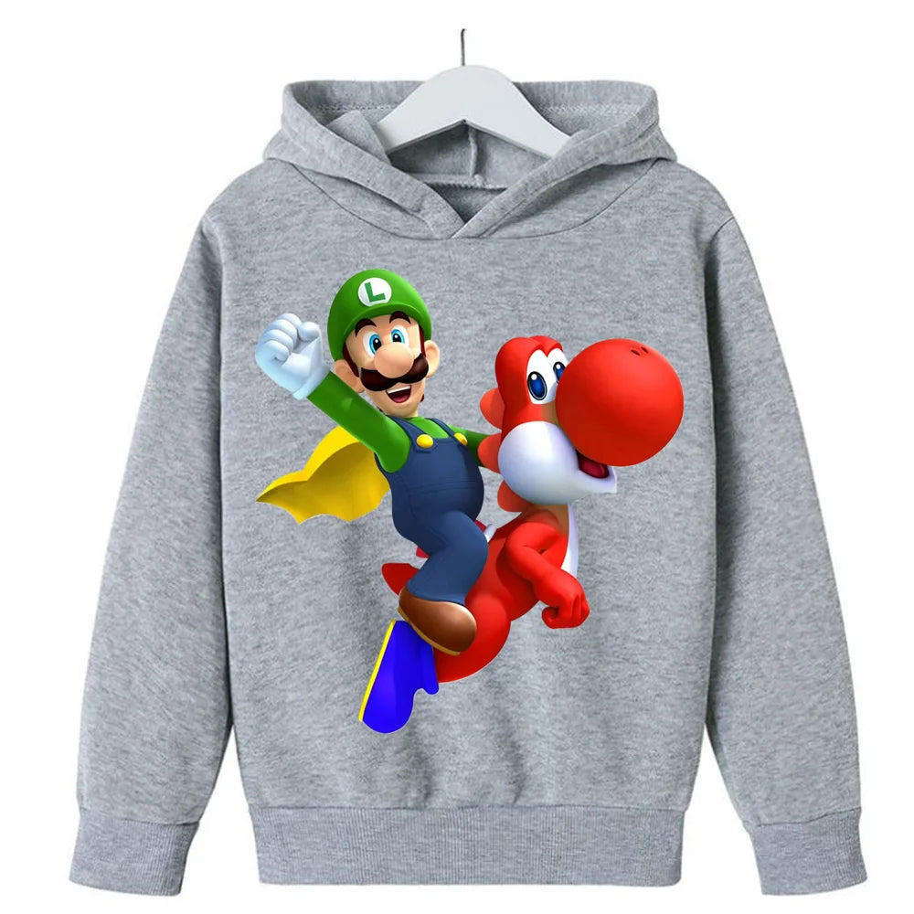 New Super Marios Hoodies Kids Fashion Baby Boy Clothes Marios Bros Hoodies Fashion Children Tops Girls Clothing Casual Clothing