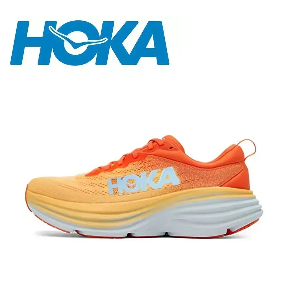 HOKA  Bondi 8 Lightweight Jogging Outdoor Running Shoes Marathon Trail Cushioning Shoes Elastic Womens Men